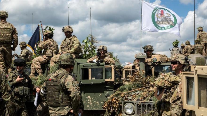 Soldados de países miembros de la OTAN participan en una ronda de maniobras Anakonda en Polonia. 16 de junio de 2016.