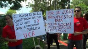 Estudiantes en Costa Rica marchan contra recortes en educación