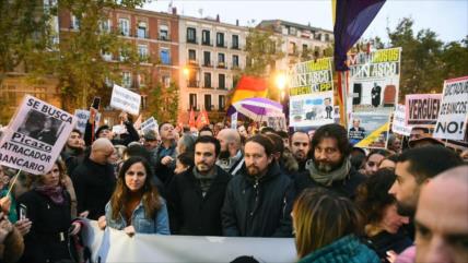 Podemos lidera protestas por escándalo de hipotecas de TS español