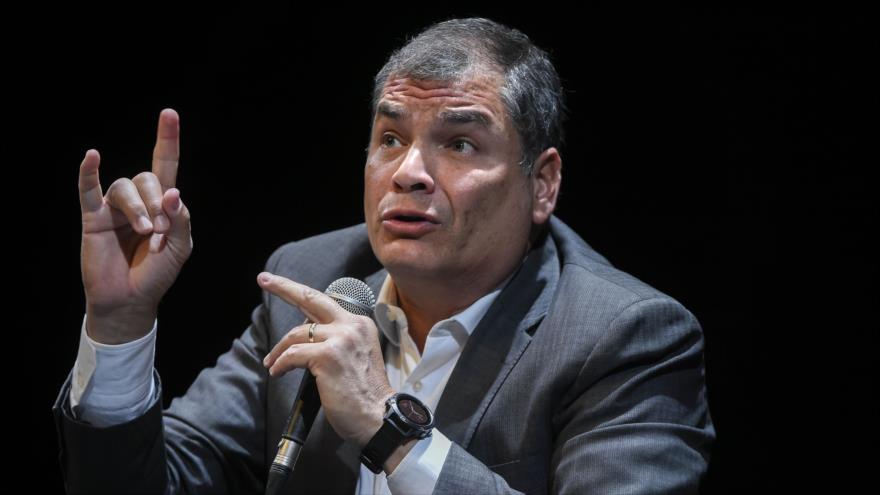 Expresidente de Ecuador Rafael Correa, en un encuentro en Bruselas, Bélgica, 22 de octubre de 2018. (Foto: AFP)

