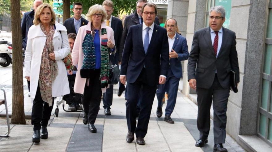 Mas, Ortega, Rigau y Homs, llegando al Tribunal de Cuentas en una imagen de archivo. 