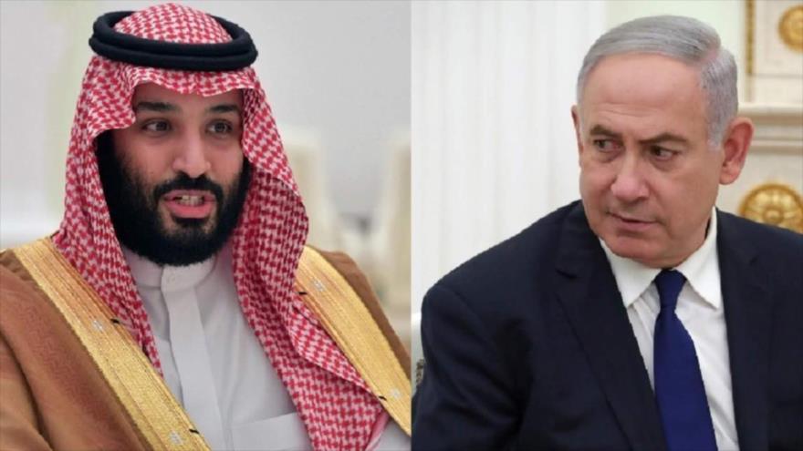 El príncipe heredero saudí, Muhamad bin Salman Al Saud, y el premier israelí, Benjamín Netanyahu.