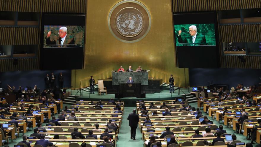 El discurso del presidente palestino, Mahmud Abás, en la Asamblea General de la ONU, 27 de septiembre de 2018, Nueva York (EE.UU.). (Foto: AFP)