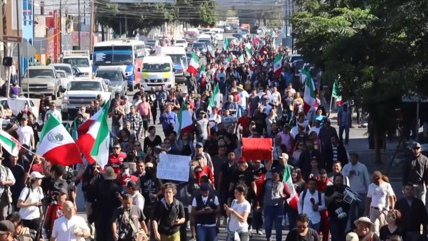 Protestan en Tijuana por la llegada de la caravana de migrantes