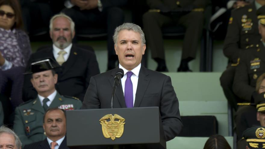 El presidente de Colombia, Iván Duque, en un acto de conmemoración de la Policía, Bogotá, 6 de noviembre de 2018. (Foto: AFP)