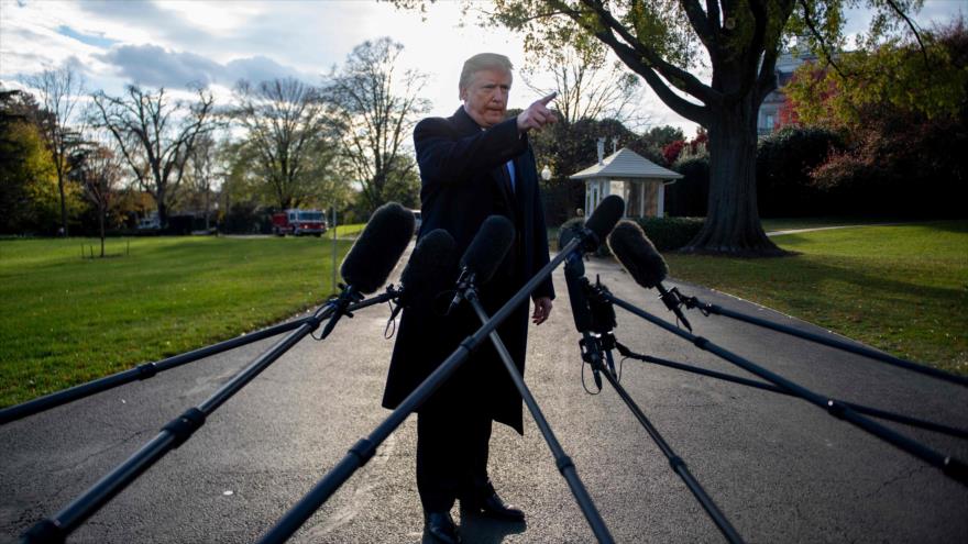 El presidente de EE.UU., Donald Trump, habla con los periodistas en la Casa Blanca, Washington, 20 de noviembre de 2018. (Foto: AFP)