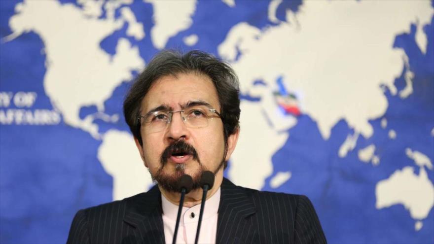 El portavoz de la Cancillería iraní, Bahram Qasemi, en una rueda de prensa en Teherán, 21 de noviembre de 2018. (Foto: IRNA)