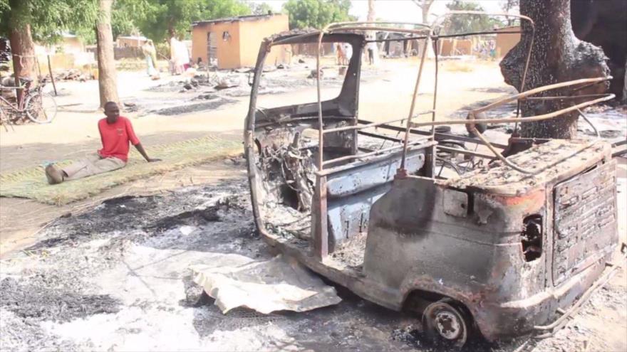 La escena de un ataque terrorista del grupo terrorista Boko Haram en el estado de Borno (noreste) de Nigeria, 20 de noviembre de 2018. (Foto: AFP)