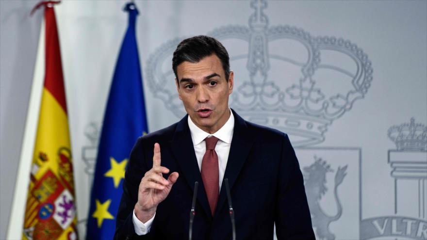  	El presidente del Gobierno español, Pedro Sánchez, habla en una rueda de prensa en el Palacio de la Moncloa, 7 de noviembre de 2018. (Foto: AFP)