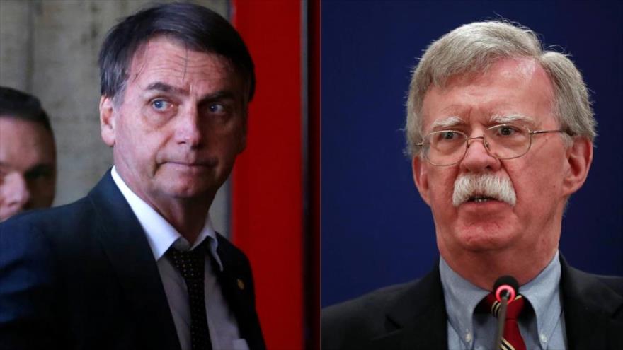 El presidente electo de Brasil, Jair Bolsonaro (izda.), y el consejero de Seguridad de EE.UU. John Bolton.