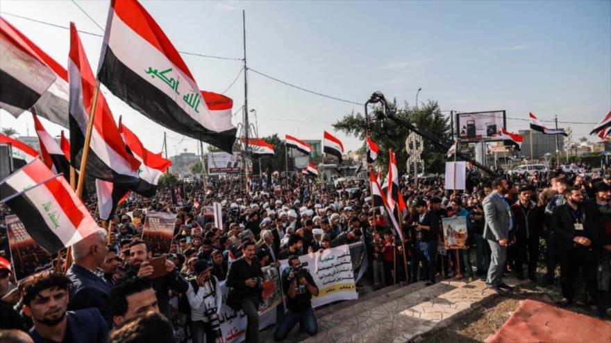 Miles de iraquíes condenan agresión de Arabia Saudí a Yemen