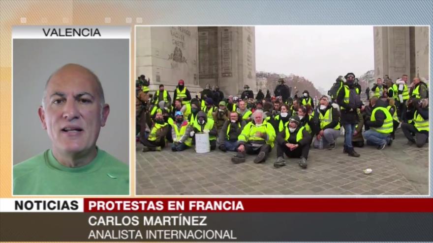 Martínez: Protestas y represión policial dañan imagen de Macron