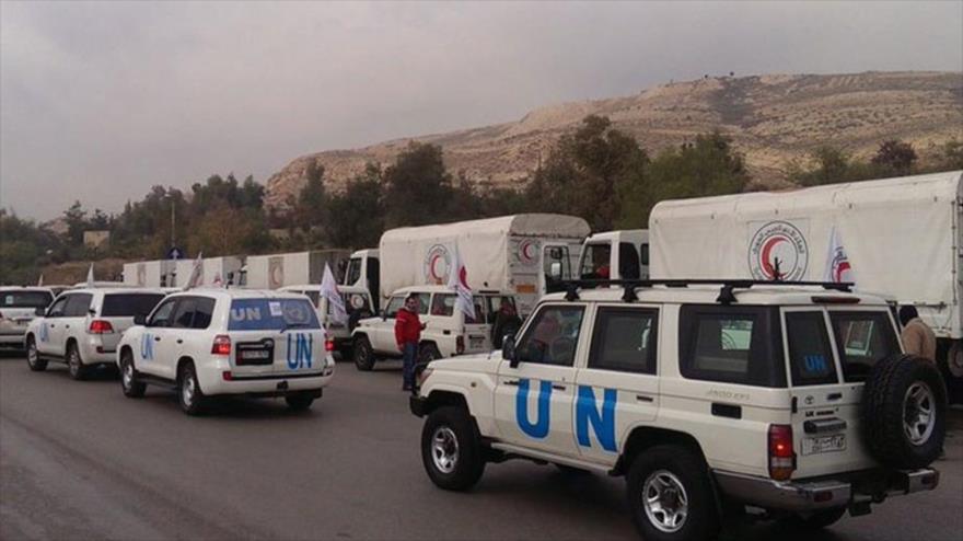 Convoy de ayudas humanitarias de las Naciones Unidas en Siria.