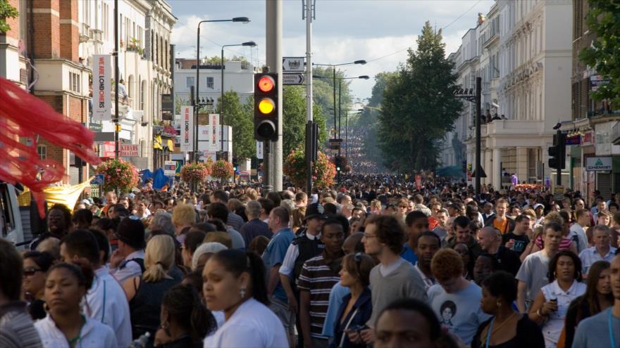 Barrio concurrido de Londres, capital británica.