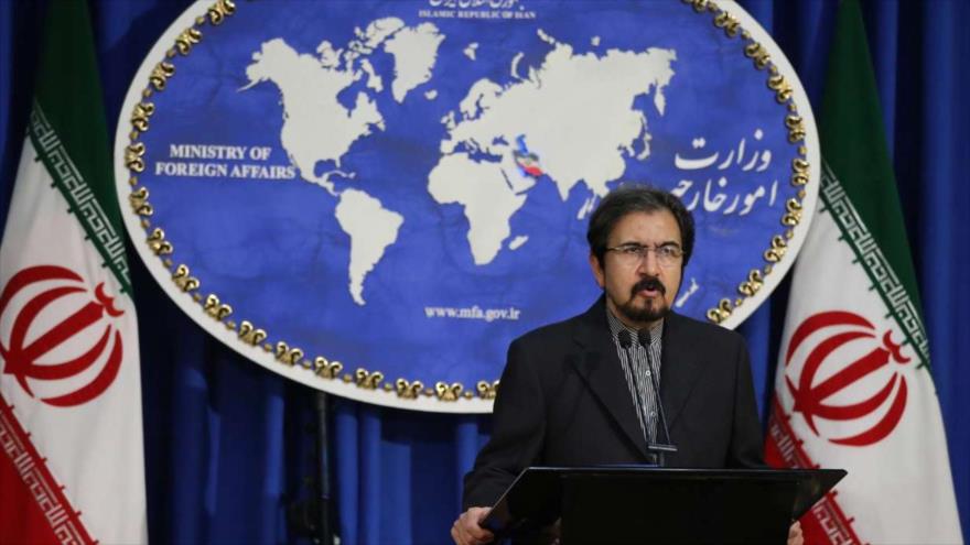 El portavoz de la Cancillería iraní, Bahram Qasemi, en una conferencia de prensa en Teherán (capital), 3 de diciembre de 2018. (Foto: IRNA) 