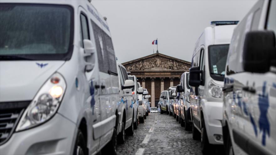Protesta de conductores de ambulancias en Francia