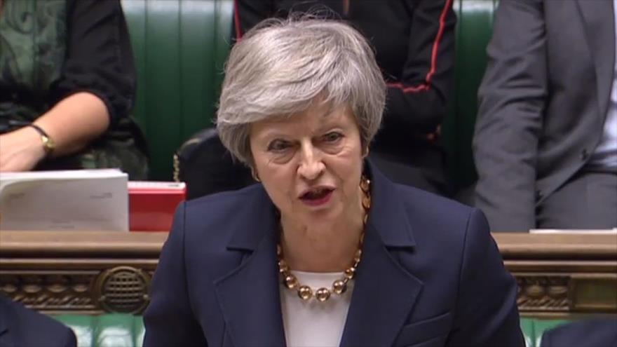 La primera ministra británica, Theresa May, en una sesión de la Cámara de los Comunes del Reino Unido, 4 de noviembre de 2018. (Foto: AFP)