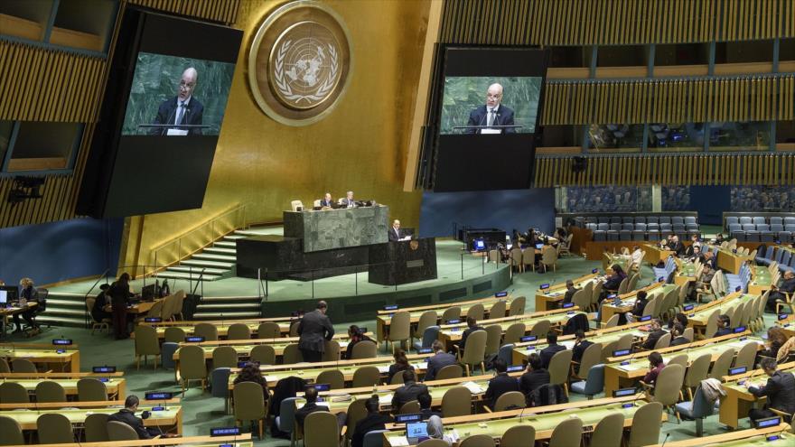 Una sesión de la Asamblea General de las Naciones Unidas (AGNU), 6 de diciembre de 2018.