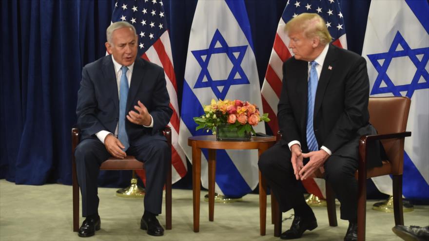 El presidente de EE.UU., Donald Trump (dcha.), y el premier israelí, Benjamín Netanyahu, en Nueva York, 26 de septiembre de 2018. (Foto: AFP)