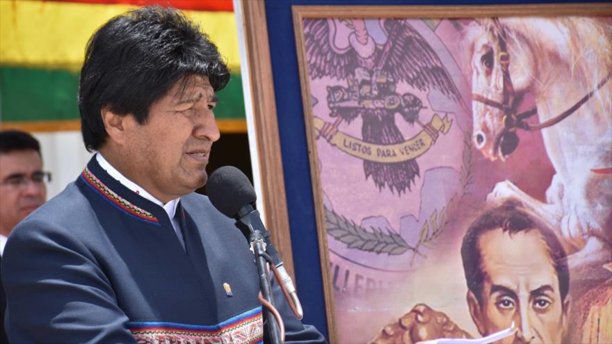 Evo Morales, presidente de Bolivia, habla en un acto público en El ALto, a unos 20 kilómetros de La Paz, 7 de diciembre de 2018. (Foto: ABI)