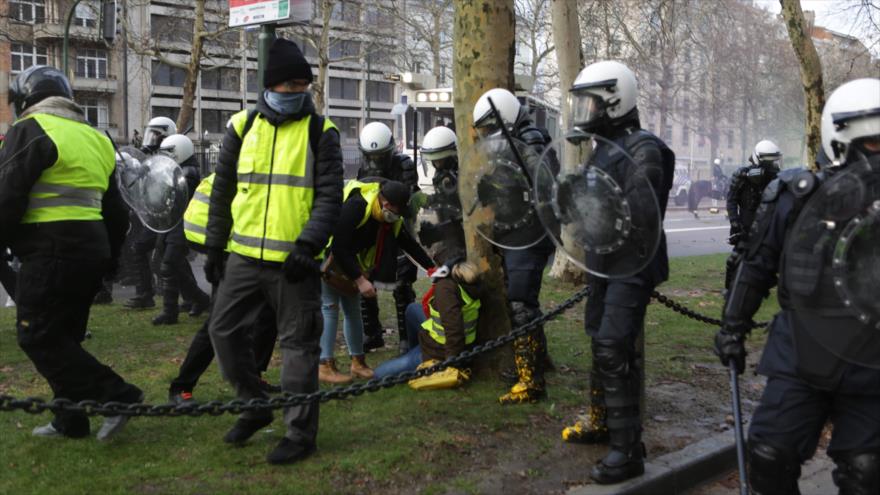 70 detenidos en Bélgica en las protestas de ‘chalecos amarillos’