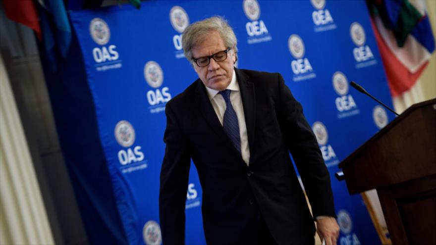 El secretario general de la OEA, Luis Almagro, tras ofrecer una rueda de prensa en Washington D.C., 29 de mayo de 2018. (Foto: AFP)