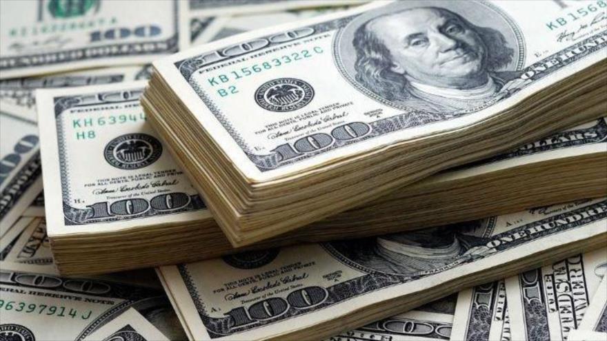 Fajos de billetes de dólar, divisa estadounidense