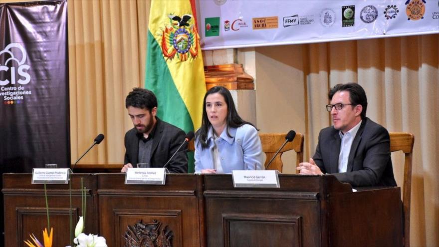 La directora general ejecutiva de la Agencia Boliviana de Energía Nuclear (ABEN), Hortensia Jiménez, en una reunión en La Paz, 20 de septiembre de 2018.