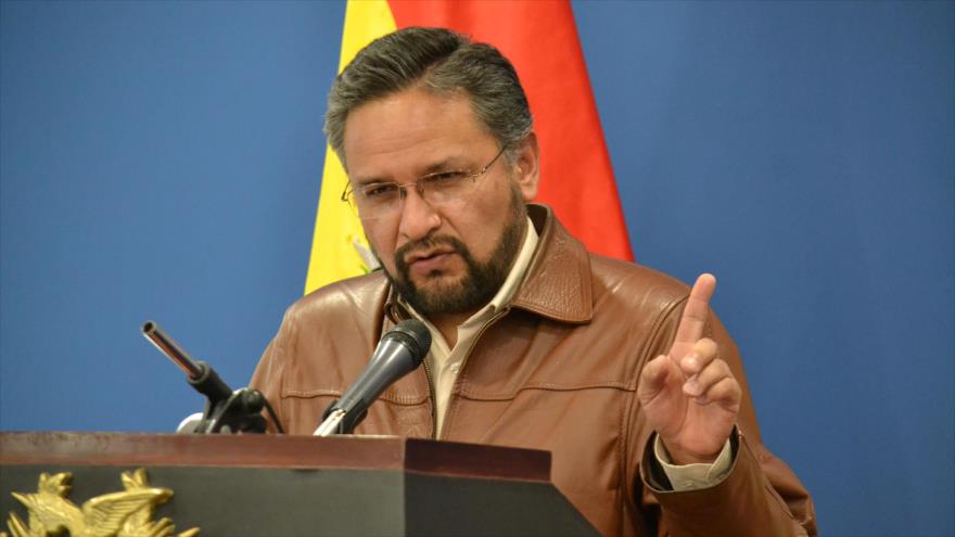 El ministro de la Presidencia de Bolivia, Alfredo Rada, en una rueda de prensa en La Paz (capital política de Bolivia), 17 de diciembre de 2018. (Foto: ABI)