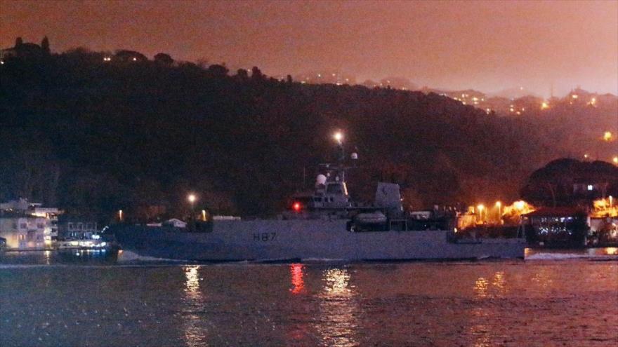 El buque de reconocimiento y espionaje británico HMS Echo (H87), 17 de diciembre de 2018. (Fuente: Bosphorous Observer)