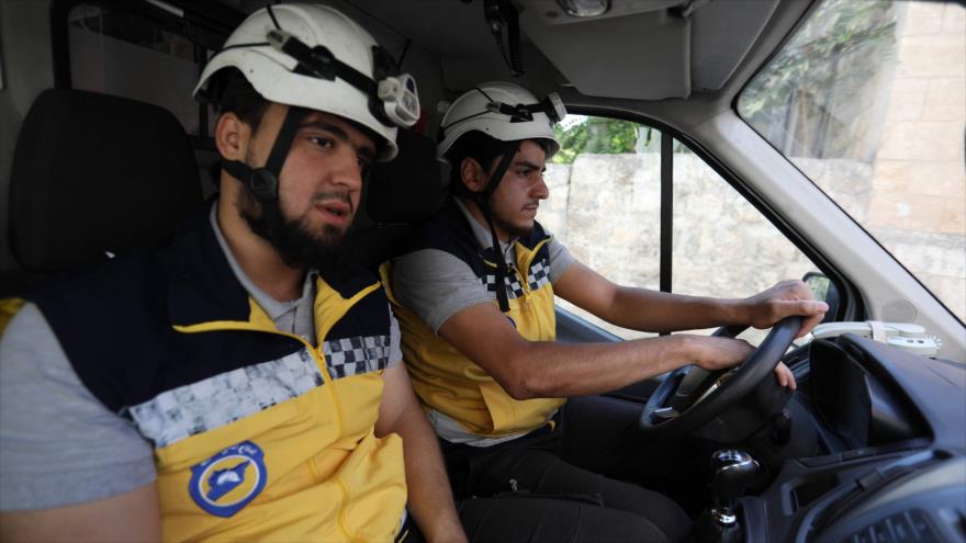 Los miembros de la organización de Cascos Blancos, la ciudad siria de Idlib, 26 de agosto de 2018. (Foto: AFP)