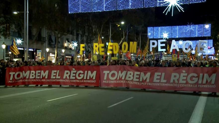 Protestas masivas en Cataluña contra reunión con Gobierno central