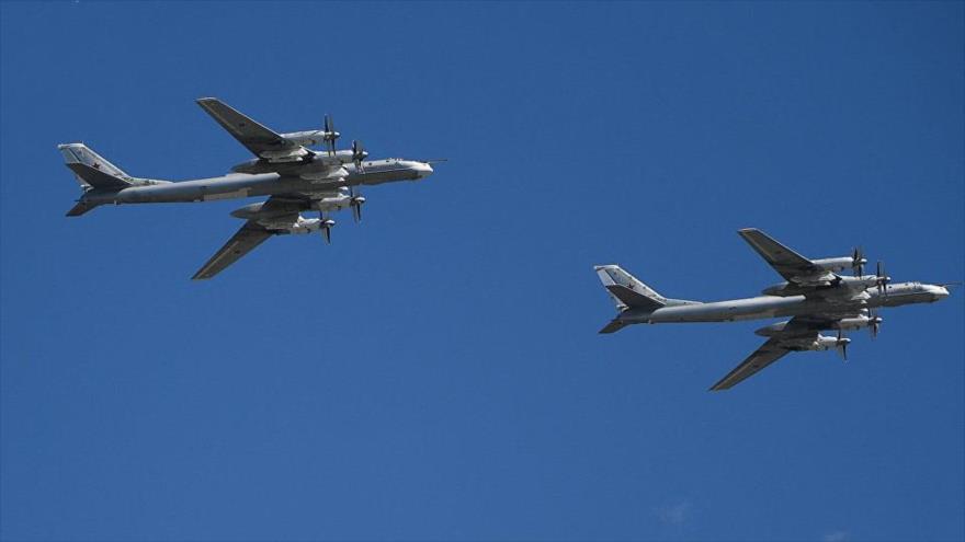 Bombarderos estratégicos Tu-95MS durante las maniobras Vostok 2018 en el Lejano Oriente ruso.