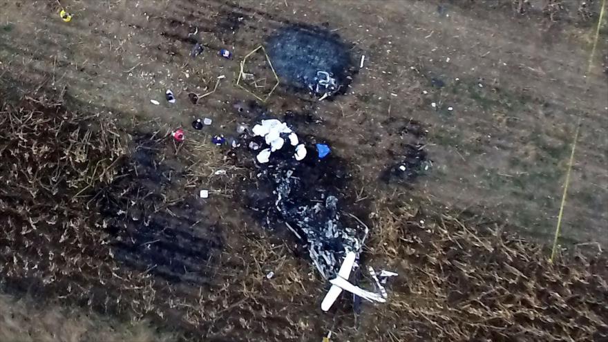 Accidente de helicóptero en el que la gobernadora del estado mexicano de Puebla, Martha Erika Alonso y su esposo murieron, 24 de diciembre de 2018. (Fuente: AFP)