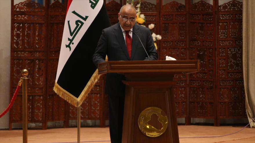 El primer ministro de Irak, Adel Abdul-Mahdi, ofrece un discurso en el Parlamento, 24 de octubre de 2018. (Foto: AFP)