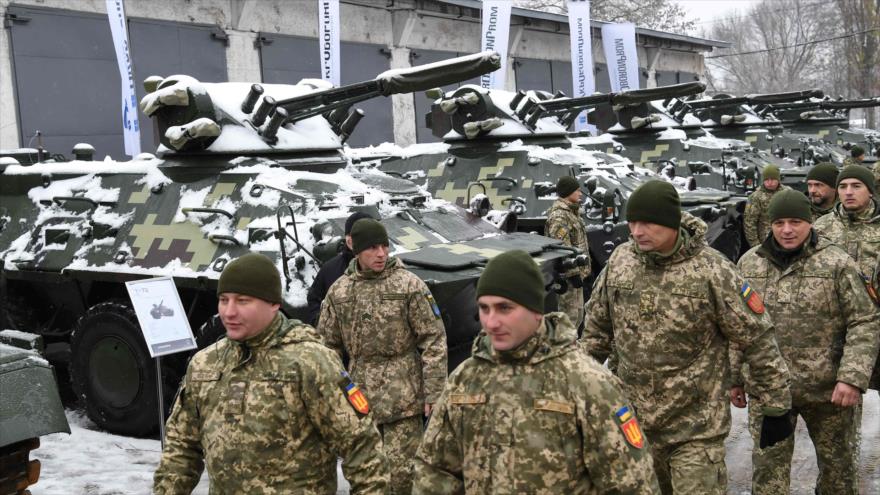 Militares del Ejército ucraniano en Kiev, capital de Ucrania, 5 de noviembre de 2018. (Foto: AFP)
