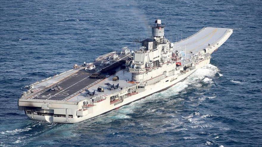 El portaviones ruso Almirante Kuznetsov.
