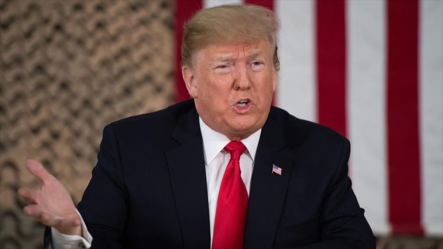 Donald Trump, presidente de EE.UU., habla en la base militar Al-Asad en Irak, 26 de diciembre de 2018. (Foto: AFP)