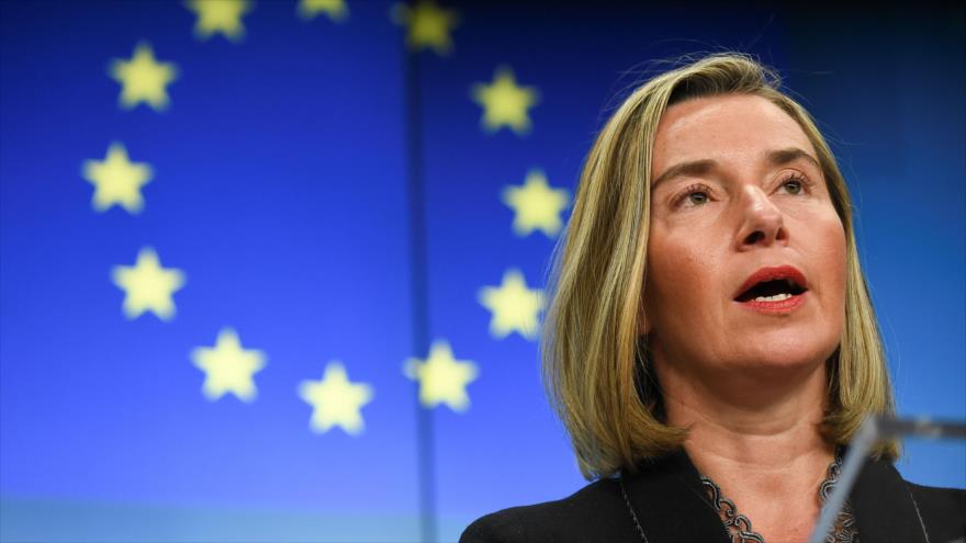 La jefa de la Política Exterior de la UE, Federica Mogherini, en una conferencia de prensa en Bruselas, 17 de diciembre de 2018. (Foto: AFP)