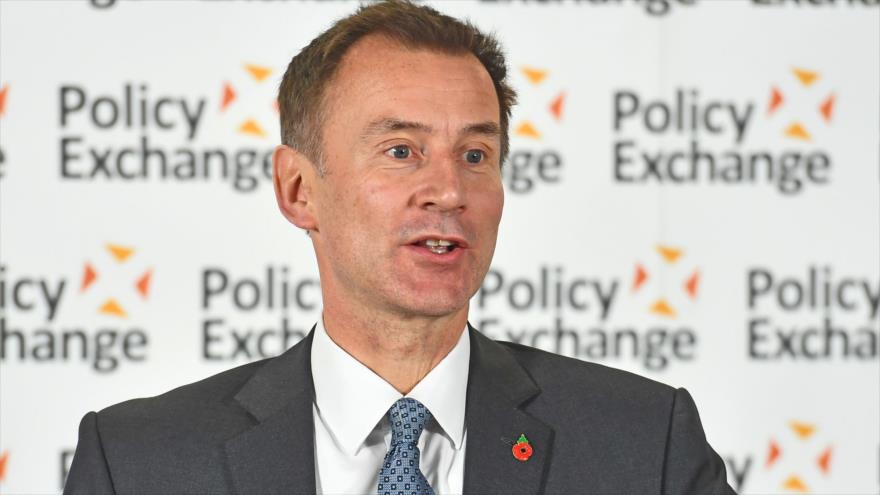 El secretario de Asuntos Exteriores del Reino Unido, Jeremy Hunt, pronuncia un discurso en un acto en Londres, 31 de octubre de 2018. (Foto: AFP)