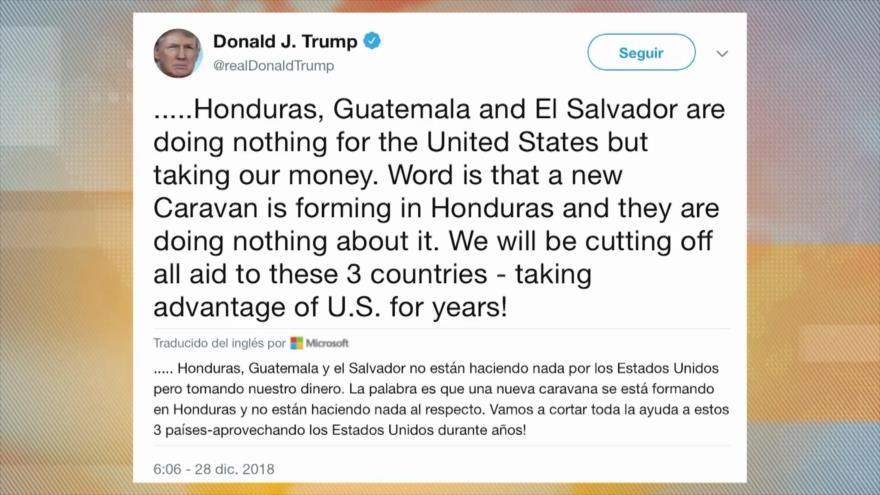 Trump vuelve a amenazar con retirar ayuda financiera a Honduras