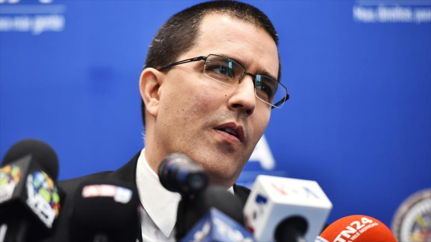 El Ministro de Asuntos Exteriores de Venezuela, Jorge Arreaza, en la 48 Asamblea General de la OEA, Washington D.C., 4 de junio de 2018. (Foto: AFP)