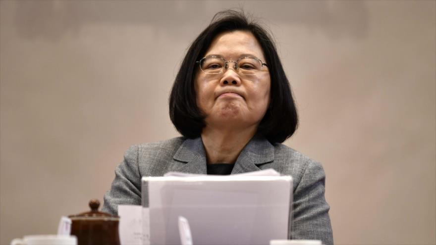La presidenta de Taiwán, Tsai Ing-wen, en una rueda de prensa en el Palacio Presidencial en Taipéi (capital), 5 de enero de 2019. (Foto: AFP)