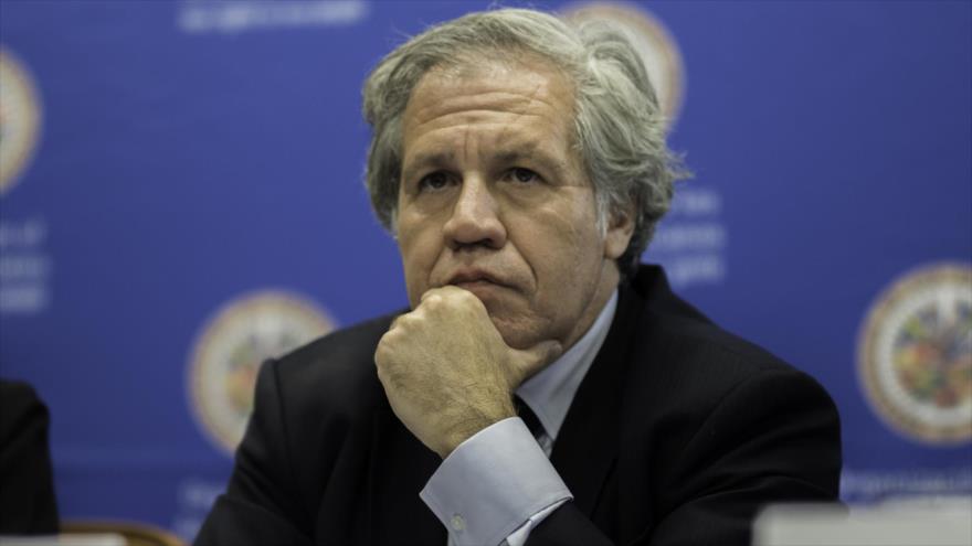 El secretario general de la Organización de Estados Americanos (OEA), Luis Almagro, participa en una reunión del organismo.