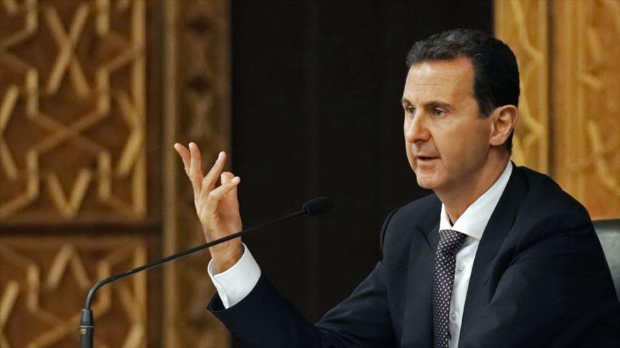 El presidente sirio, Bashar al-Asad, en una reunión del Comité Central del gobernante partido Baas en Damasco, 7 de octubre de 2018. (Foto: SANA)