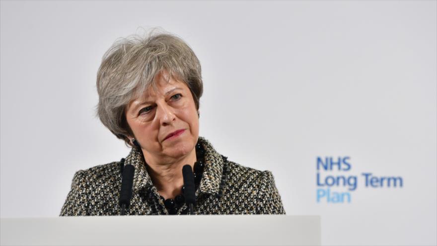 La primera ministra británica, Theresa May, pronuncia un discurso en el Hospital Infantil Alder Hey en Liverpool, 7 de enero de 2019. (Foto: AFP)