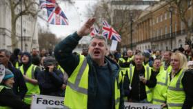Marcha de chalecos amarillos en Londres pide un cambio de gobierno