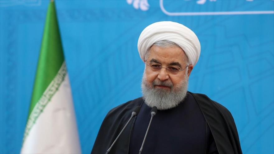 El presidente de Irán, Hasan Rohani, comparece en un acto oficial en la provincia de Golestan, en el norte del país, 15 de enero de 2018. 