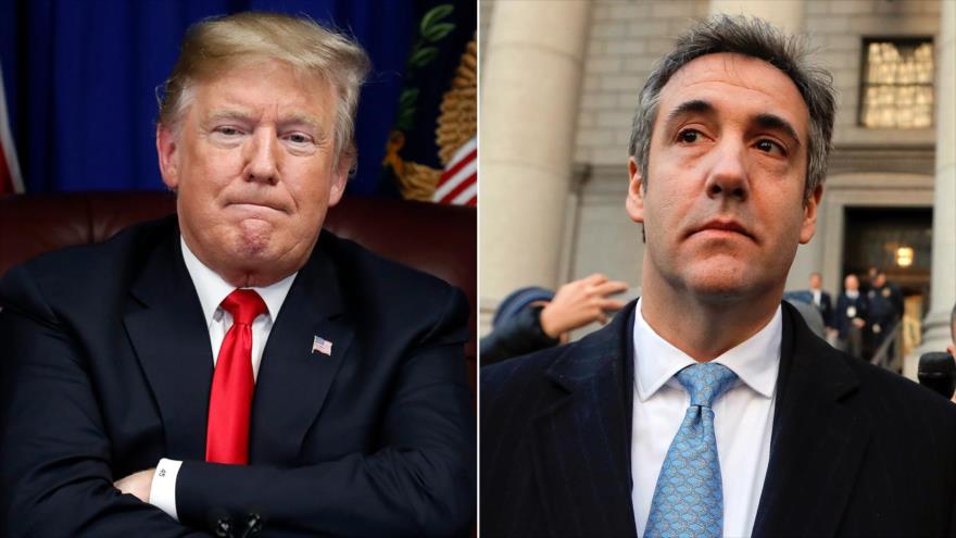 El presidente de EE.UU., Donald Trump, y Michael Cohen, su exabogado.