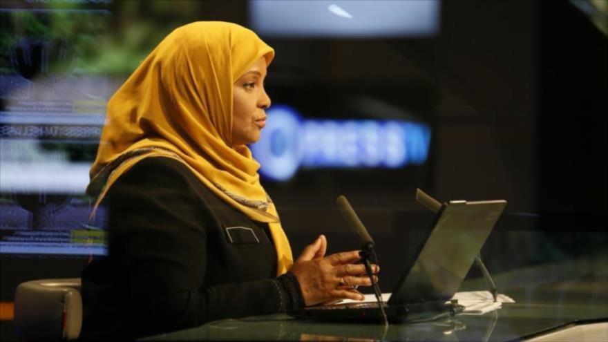 Marzie Hashemi, periodista y presentadora de la cadena de noticias Press TV.